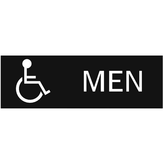 Hager 352MW2 MEN with Wheelchair Engraved Plastic Sign, # 089552 - Black