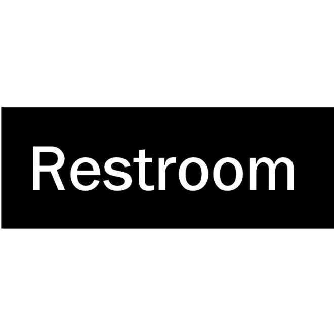 Hager 354AW3 RESTROOM - Engraved Plastic Sign, # 035530 - Blue