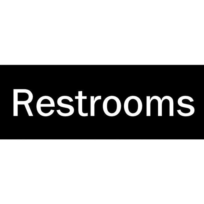 Hager 354BW3 RESTROOMS - Engraved Plastic Sign, # 025589 - Blue