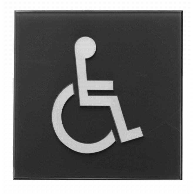 Hager 364LW1 6" x 6" International Handicap Symbol Plastic Sign with Raised Symbol, # 017405 - Brown