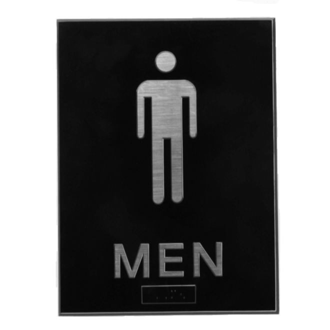 Hager 365MW1 MEN - ADA Tactile Plastic Sign, # 089102 - Brown