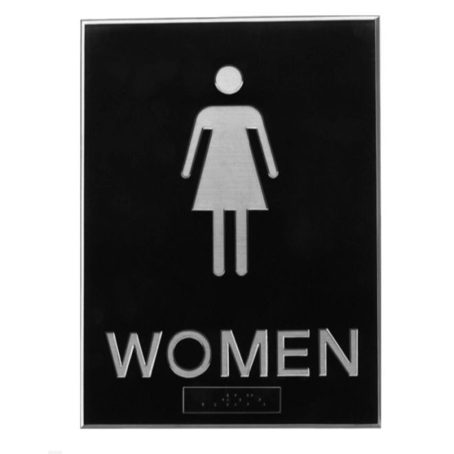 Hager 365WW1 WOMEN - ADA Tactile Plastic Sign, # 089116 - Brown