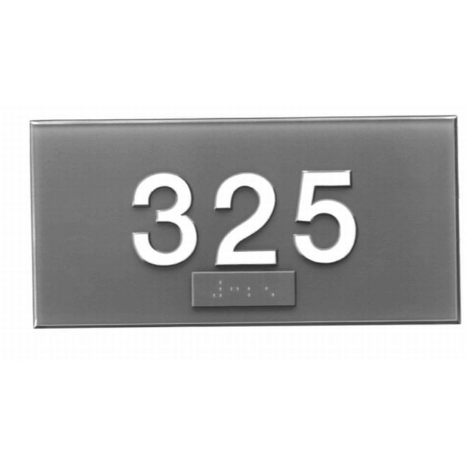 Hager 366RW3 NUMBER - ADA Tactile Plastic Sign, # 008910 - Bright Brass