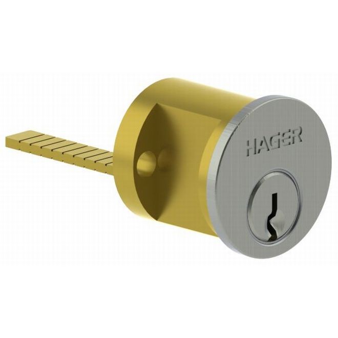 Hager 390126 Fixed Rim Cylinder - Bright Chrome
