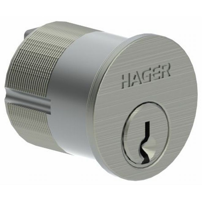 Hager 39024118 1-1/8" Fixed Mortise Cylinder - Satin Brass