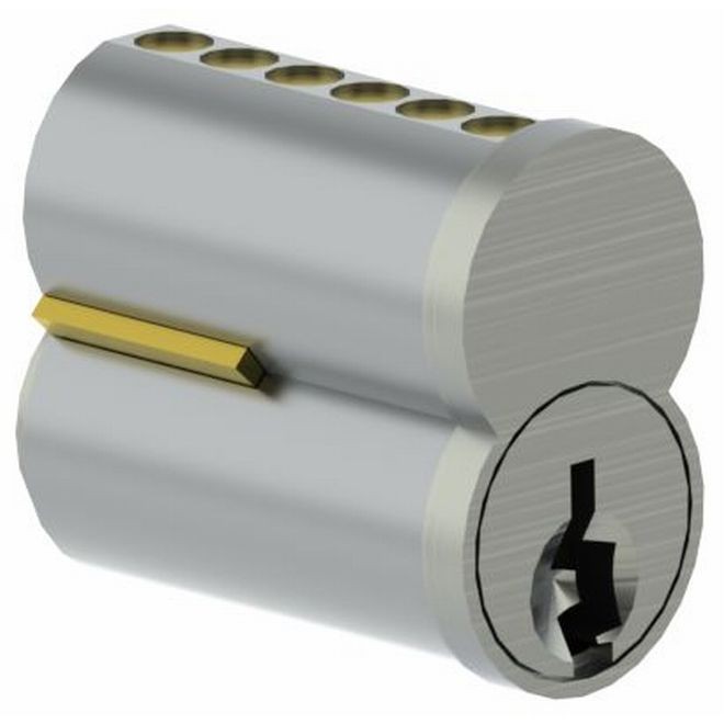 Hager 3981C4 Combinated 6 Pin Hager Keyway Small Format Interchangeable Core with 2 Keys - Satin Brass