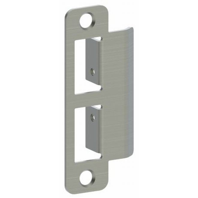 Hager 398832D Extended Lip Round Corner Strike - Satin Stainless Steel