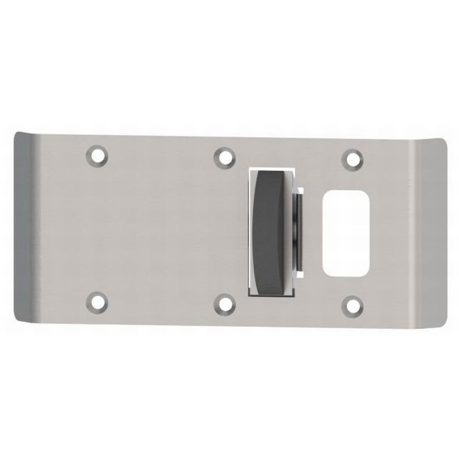 Hager 45726DLH Left Hand Combo Rescue Door Stop and Strike, # 001224 - Satin Chrome