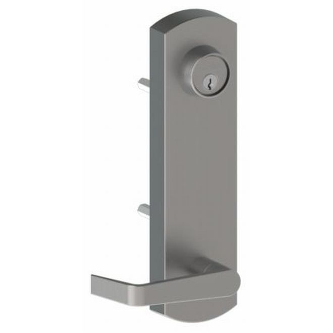 Hager 45CEWTN4 Cylinder Escutcheon Outside Exit Device Trim with Withnell Lever # 122827 - Satin Brass