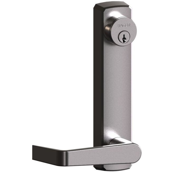 Hager 46CEWTN26D Cylinder Escutcheon Outside Exit Device Trim with Withnell Lever # 171509 - Satin Chrome