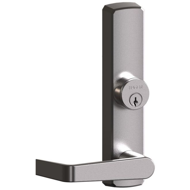 Hager 46NLWTN26 Night Latch Escutcheon Outside Exit Device Trim with Withnell Lever # 171424 - Bright Chrome