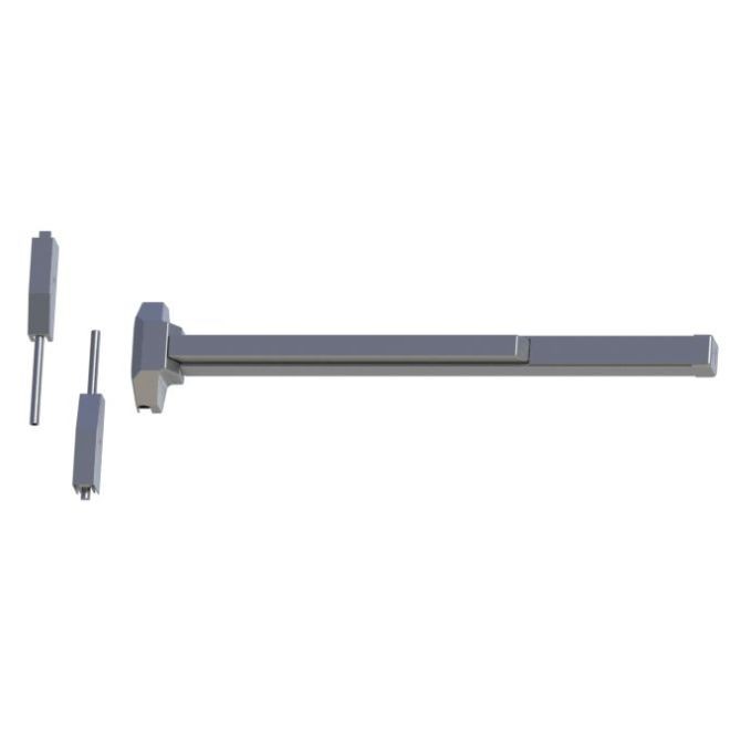 Hager 4701SVR36X963 3' x 8' Standard Duty Exit Only Surface Vertical Rod Exit Device # 118174 - Bright Brass