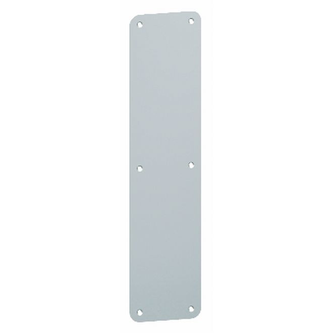 Hager 90R61632 6" x 16" Round Corner Push Plate - Bright Stainless Steel