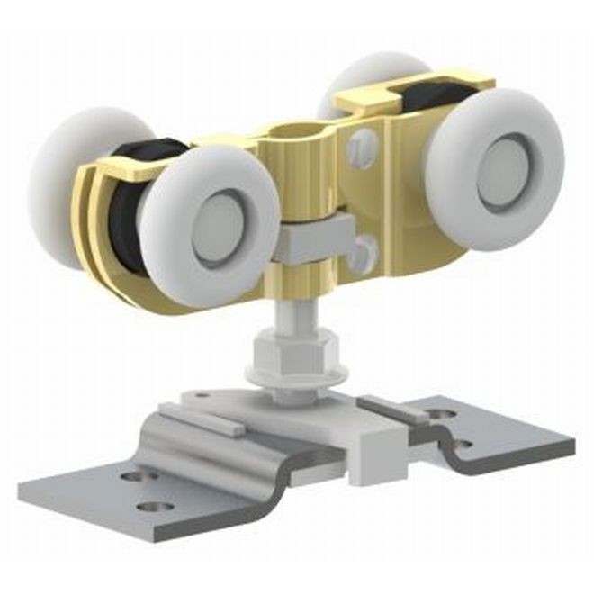 Hager 96052D Four Wheel Hanger with Top Mounting Plate # 135317 - Zinc