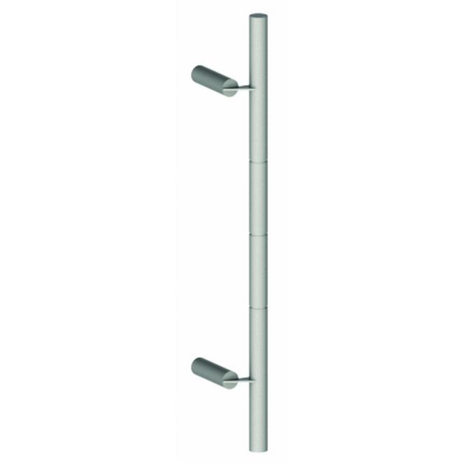 Hager 976B32 29-1/2" Straight Offset Door Pull with Back to Back Mounting and 19-13/16" Center to Center - Bright Stainless Steel