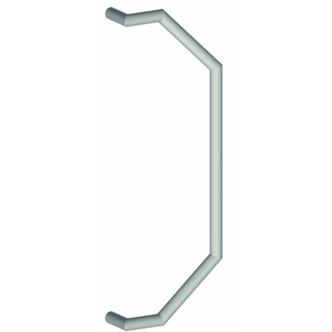 Hager 988B3 Offset Angled Door Pull with Back to Back Mounting and 24" Center to Center - Bright Brass