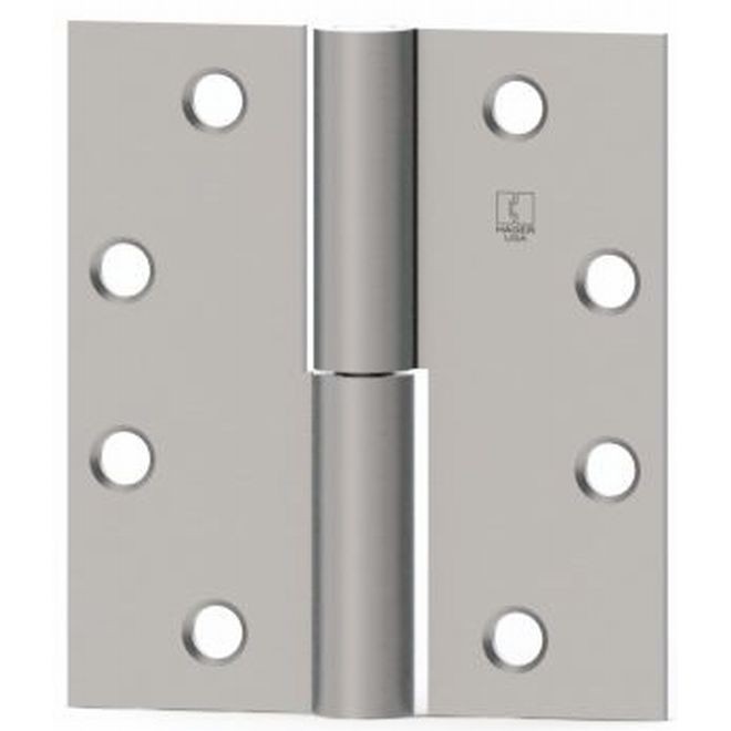 Hager AB93026DLH 4-1/2" x 4-1/2" Left Hand Full Mortise Heavy Weight Two Knuckle Concealed Anti Friction Bearing Hinge # 026754 - Satin Chrome