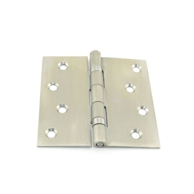 Hager BB1541432D 4" x 4" Square Corner Full Mortise Residential Weight Ball Bearing Hinge # 034534 - Satin Stainless Steel