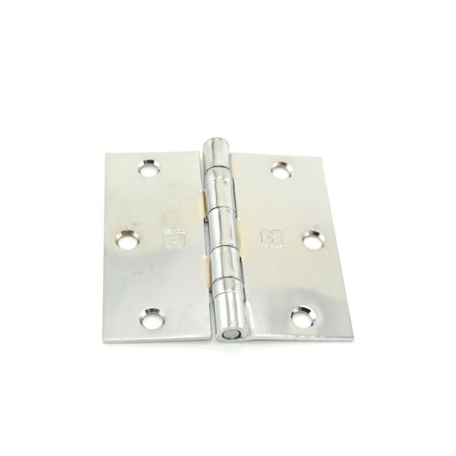 Hager BB174131215EA 3-1/2" x 3-1/2" Square Corner Ball Bearing Full Mortise Residential Weight Hinge # 034333 - Satin Nickel