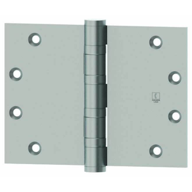Hager WT119131253ABT 3-1/2" x 5" Wide Throw Square Corner Full Mortise Standard Weight Plain Bearing Hinge with Ball Tips # 023225 - Bright Brass