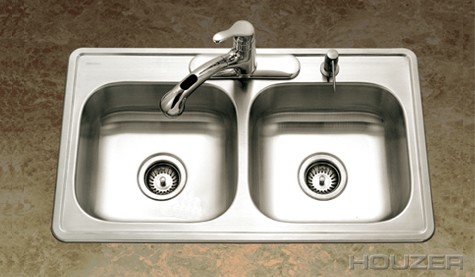 Houzer Glowtone Manufactured Double Sink 3319-7BS