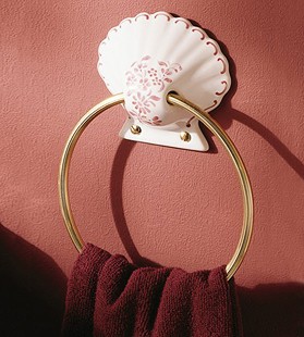Herbeau Coquille Towel Ring in White - 1111W