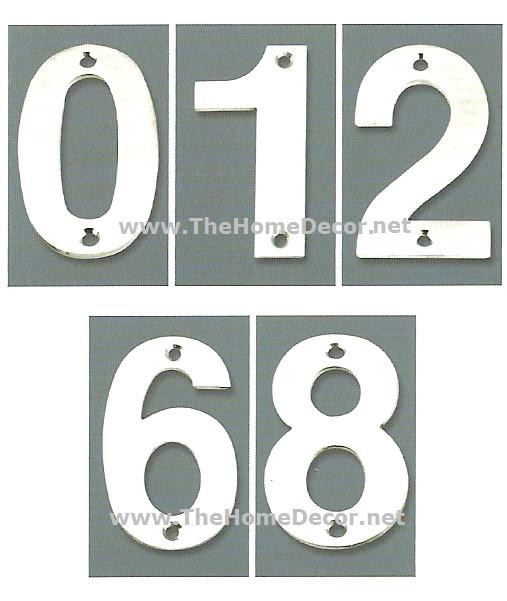 Inox 2" Numeral with Adhesive Fixing