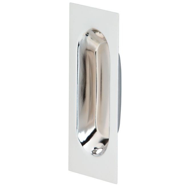 Ives 22B Rectangular Flush Pull - Bright Chrome