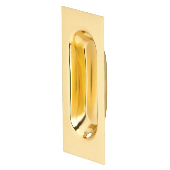 Ives 22B Rectangular Flush Pull - Bright Brass
