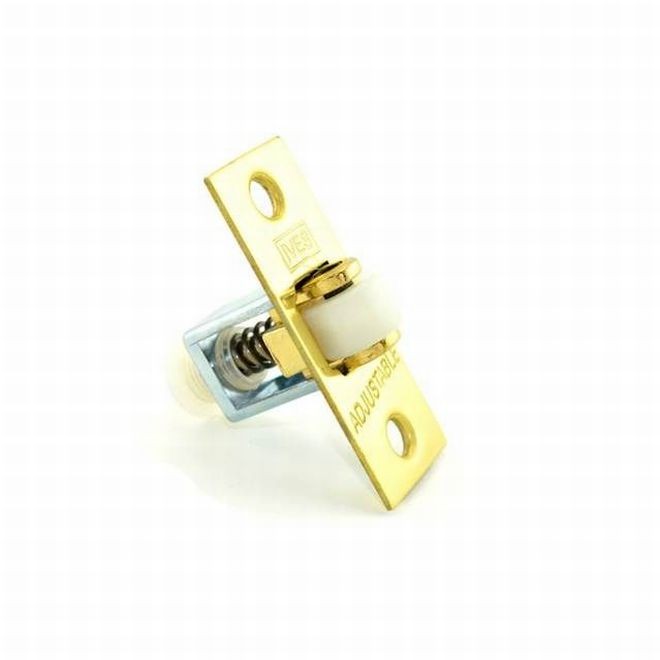 Ives 336B Adjustable Roller Catch with T Strike - Bright Brass