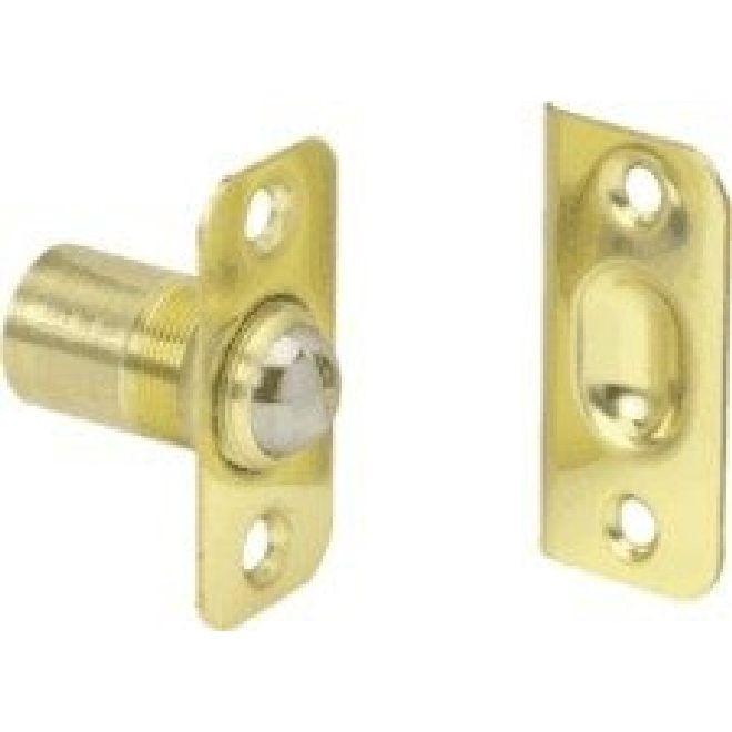 Ives 349B Round Corner Ball Catch - Bright Brass