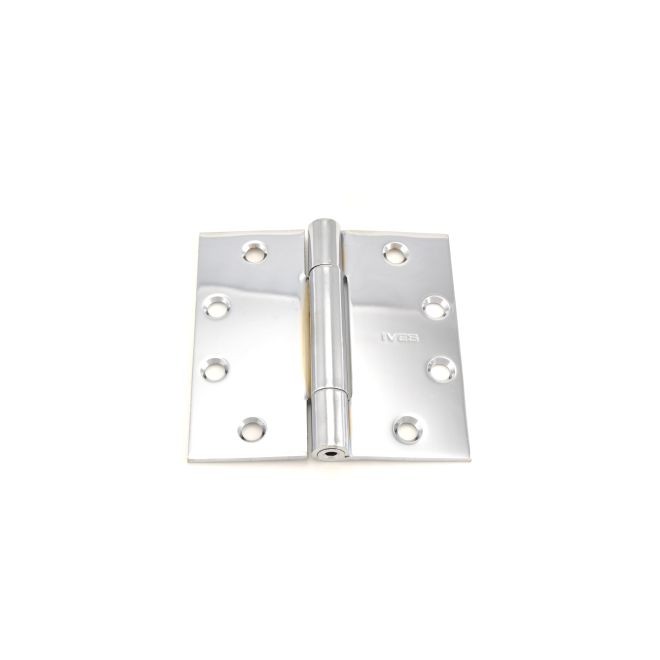 Ives 3CB1412 4-1/2" x 4-1/2" Full Mortise Three Knuckle Concealed Bearing Standard Weight Hinge - Bright Chrome