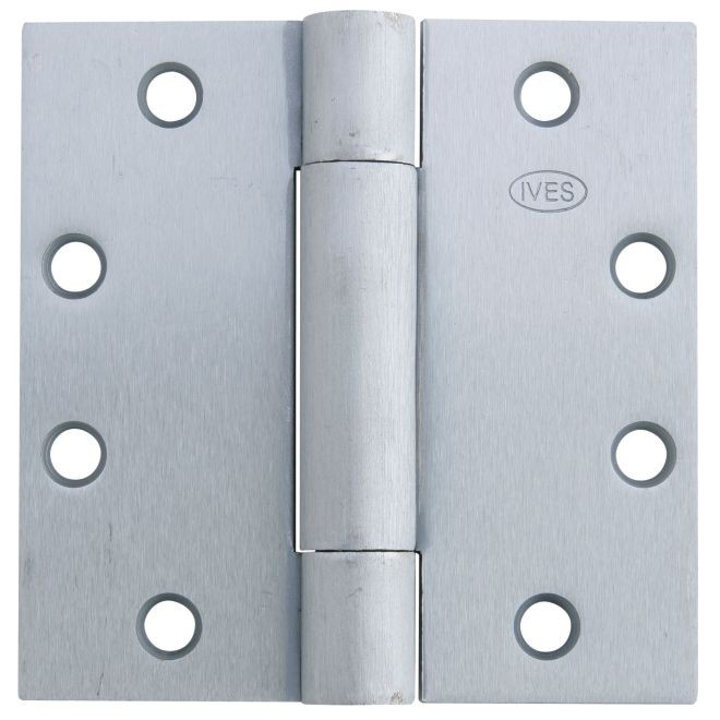 Ives 3CB1412 4-1/2" x 4-1/2" Full Mortise Three Knuckle Concealed Bearing Standard Weight Hinge - Satin Chrome