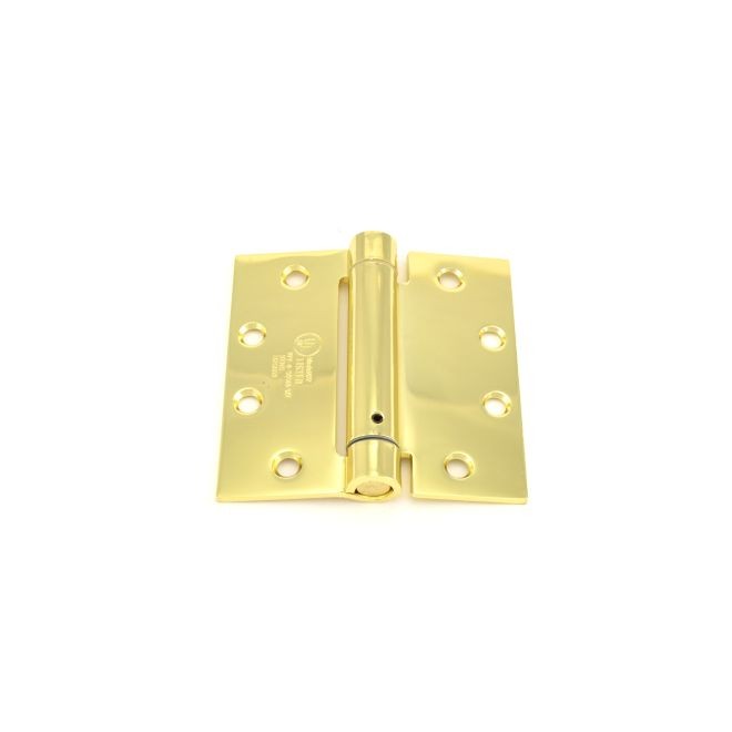 Ives 3SP1412 4-1/2" x 4-1/2" Standard Weight Spring Hinge - Bright Brass