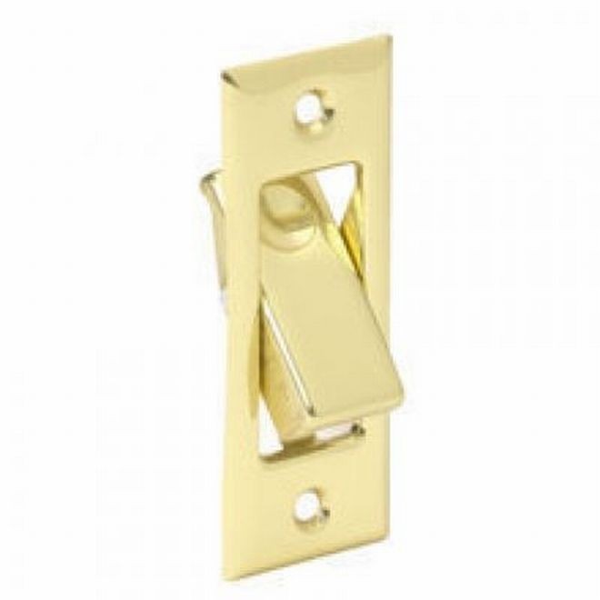 Ives 42B Pocket Door Bolt - Bright Brass