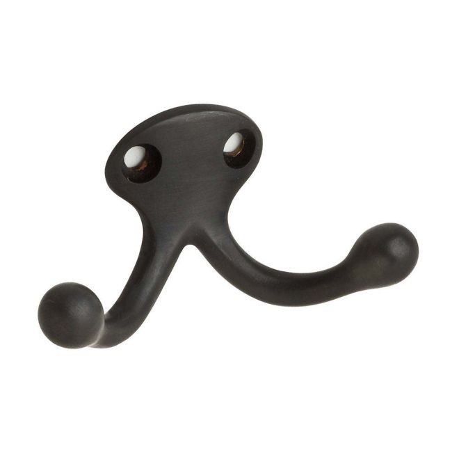 Ives 582A Double Wardrobe Hook - Black