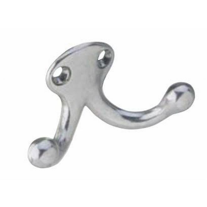 Ives 582MB Double Wardrobe Hook - Satin Chrome