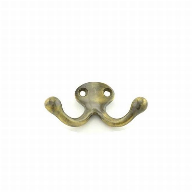 Ives 582MB Double Wardrobe Hook - Antique Brass