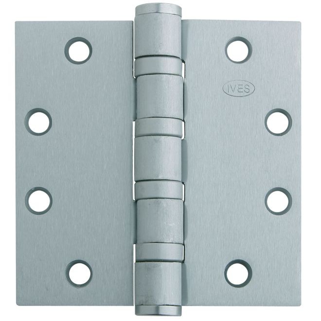 Ives 5BB1412 4-1/2" x 4-1/2" Five Knuckle Ball Bearing Standard Weight Hinge - Satin Nickel