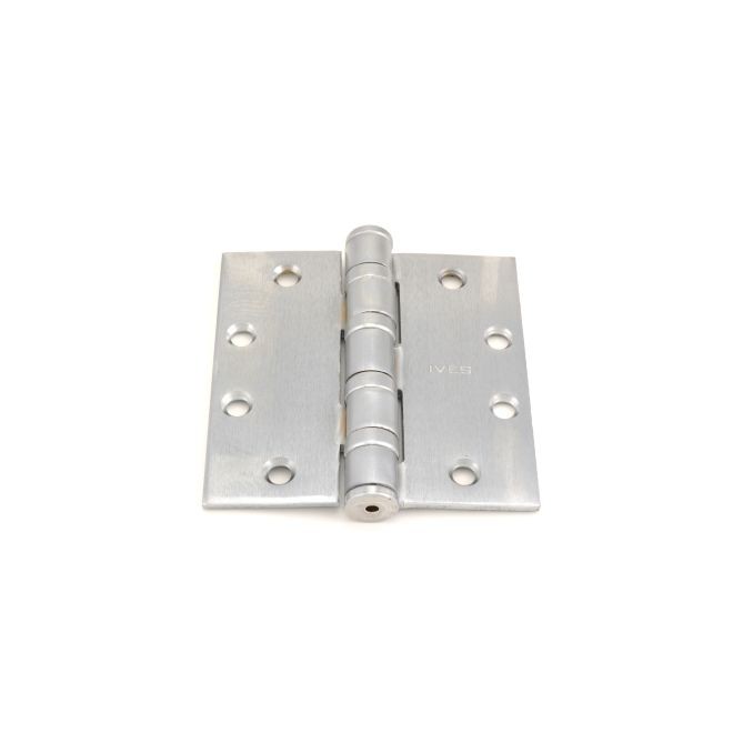 Ives 5BB1HW412 4-1/2" x 4-1/2" Five Knuckle Ball Bearing Heavy Weight Hinge - Satin Chrome