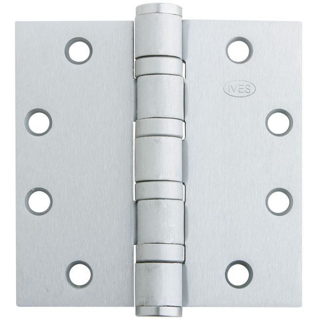 Ives 5BB1HW5412 5" x 4-1/2" Five Knuckle Ball Bearing Heavy Weight Hinge - Satin Chrome