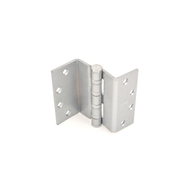 Ives 5BB1HWSC412 4-1/2" x 4-1/2" Five Knuckle Ball Bearing Heavy Weight Swing Clear Hinge - Satin Chrome