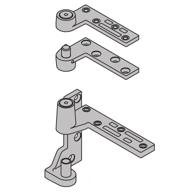 Ives 7215FSET Right Hand Fire Rated 3/4" Offset Pivot Set 500 Pound - Aluminum Painted