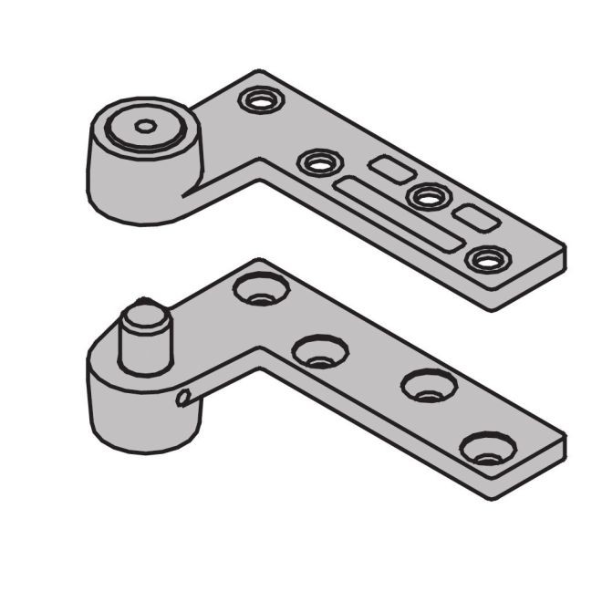 Ives 7222TOP Right Hand 3/4" Offset Base Plate Top Pivot 200 Pound - Bright Chrome