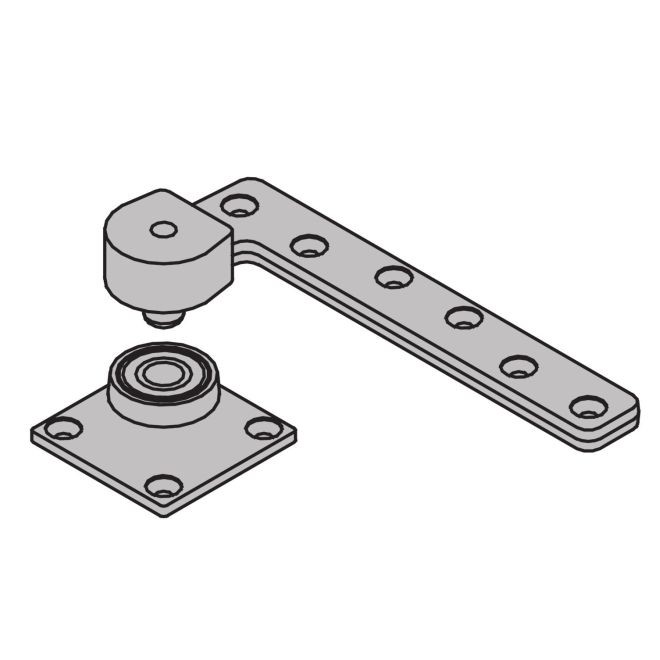 Ives 7226BTM 3/4" Offset Base Plate Bottom Pivot 600 Pound - Bright Chrome