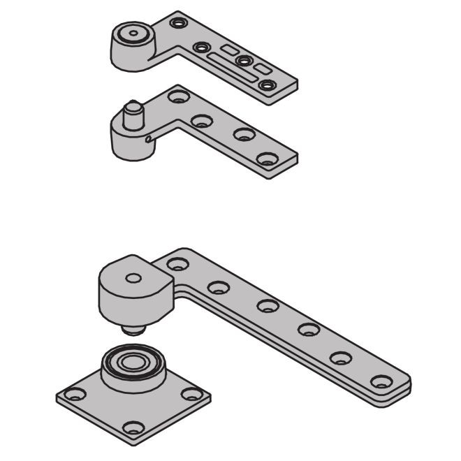 Ives 7226SET 3/4" Offset Base Plate Pivot Set 600 Pound - Bright Brass