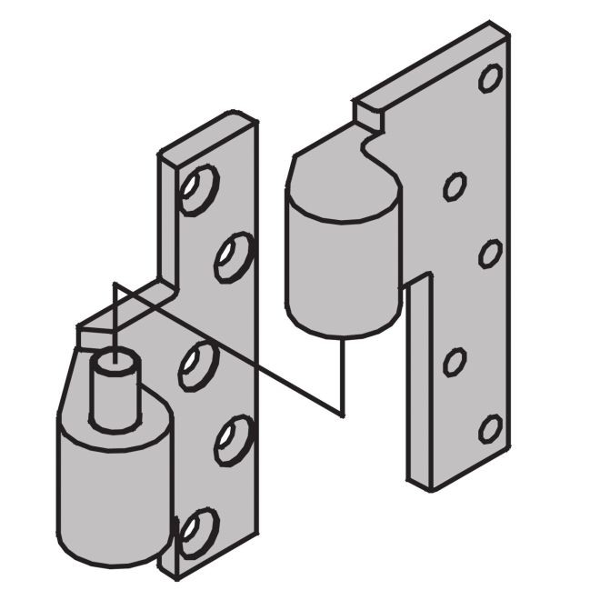 Ives 7244INTS 1-1/2" Offset Fire Rated Base Plate Intermediate Pivot 400 Pound - Aluminum Painted