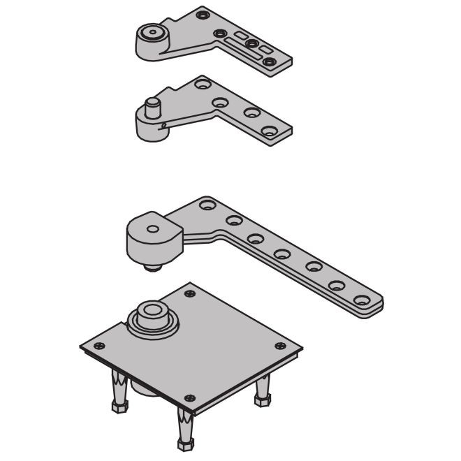Ives 7245FSET 1-1/2" Offset Fire Rated Base Plate Pivot Set 500 Pound - Aluminum Painted