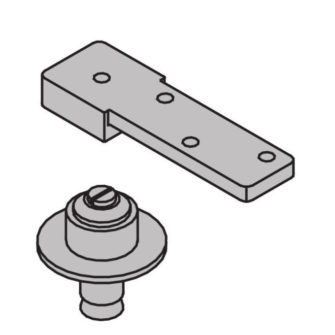 Ives 7253BTM 1-1/2" Center Hung Bottom Pivot 300 Pounds - Bright Stainless Steel