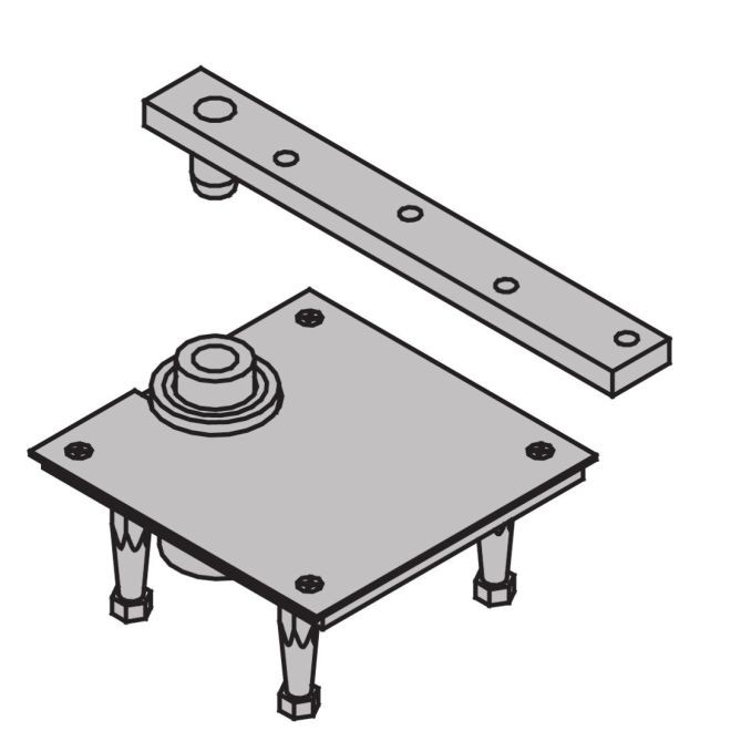 Ives 7256BTM 1-1/2" Center Hung Cement Case Bottom Pivot 600 Pounds - Black